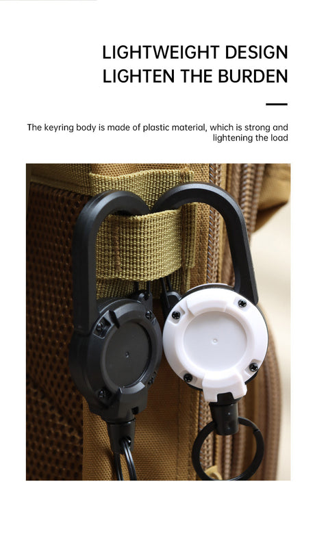 New Outdoor Automatic Retractable Wire Rope Luya Anti-theft Tactical Keychain Telescopic Keychain Retractable Hook Tool - V.I.P Digital Presence