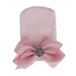 European and American Big Bow Glittering Diamond Pink Stripe Girl Baby Knitted Hat Newborn Baby Pullover Hat - V.I.P Digital Presence