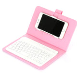 Funda de teclado inalámbrico portátil de cuero sintético para iPhone, teléfono móvil protector con teclado Bluetooth para iPhone y teléfono Android. 