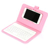 Funda de teclado inalámbrico portátil de cuero sintético para iPhone, teléfono móvil protector con teclado Bluetooth para iPhone y teléfono Android. 
