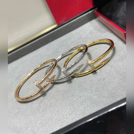 V-Gold Diamond Pavé Screw Cuff for Couples - Titanium Steel Open-Close Clasp - V.I.P Digital Presence