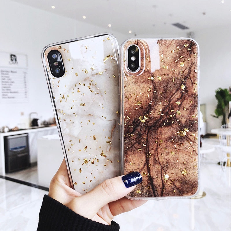 Luxury Gold Foil Bling Marble Phone Case For iPhone X XS Max XR Soft TPU Cover For iPhone 7 8 6 6s Plus Glitter Case Coque Funda - V.I.P Digital Presence