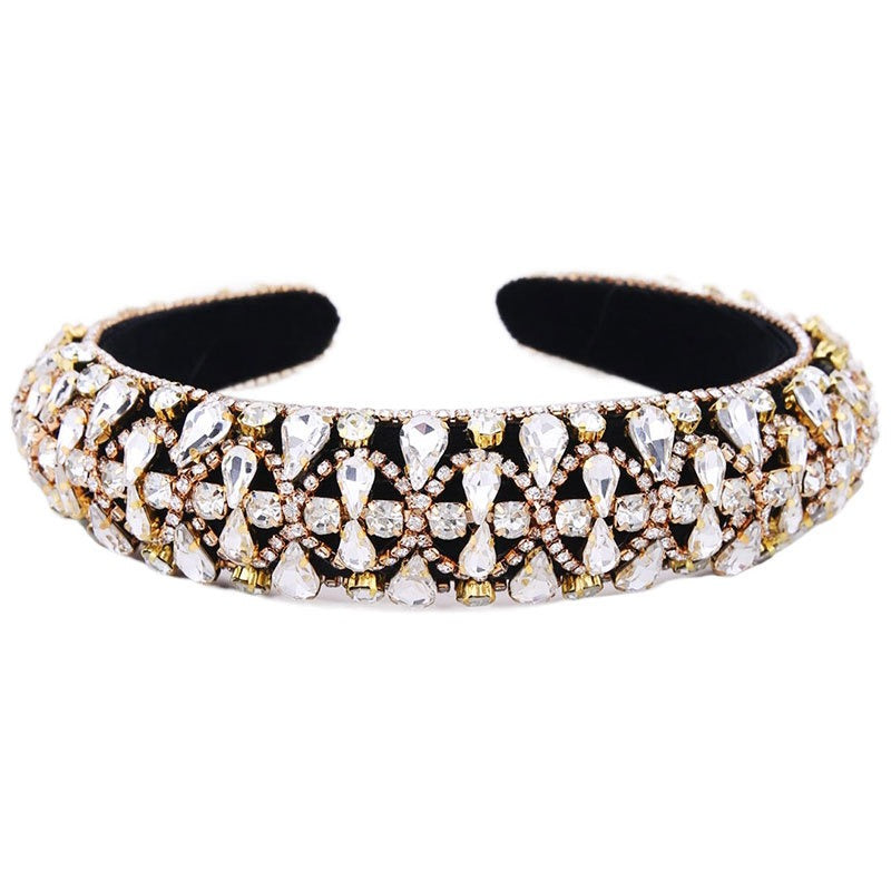 Baroque sparkling colored rhinestone sponge head hoop - V.I.P Digital Presence