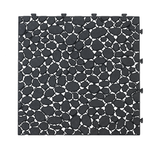 12 x 12 inch black interlocking deck tiles, plastic waterproofing, pebble pattern, pack of 12 - V.I.P Digital Presence