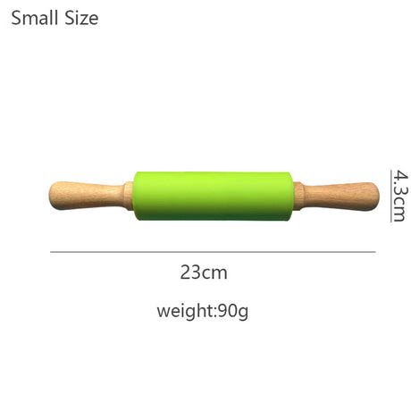 Wooden Handle Silicone Rolling Pin Rolling Pin Roller Flour Pin Small Medium And Large Household Baking Tools And Kitchenware - V.I.P Digital Presence