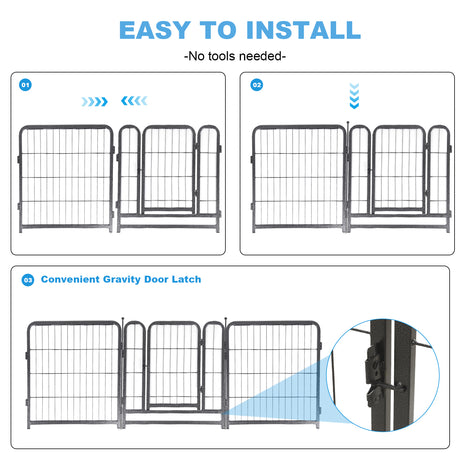 16 Panels Dog Playpen for outdoor,yard,camping,24"Height dog fence with 2 doors. - V.I.P Digital Presence
