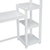House-shaped Wooden writing Desk,Kids study Table,Bookshelf & Toy Storage,White