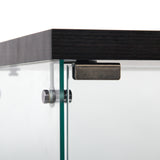 4 glass display cabinets with door shelves, floor standing antique bookshelf, 64.7 "* 16.7" * 14.3 ", black - V.I.P Digital Presence