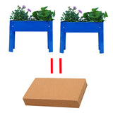 Elevated garden bed metal elevated outdoor flowerpot box suitable for backyard and terrace large flowerpot flower(Blue*2） - V.I.P Digital Presence