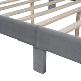 Full Size Storage Bed Velvet Upholstered Platform Bed with a Big Drawer - Gray - V.I.P Digital Presence