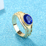 Simple and elegant men's ring plated with platinum, gold, and artificial gemstones - V.I.P Digital Presence