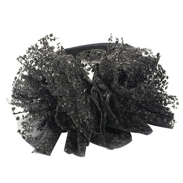 Fashionable lace embroidered polka dot oversized bow headband - V.I.P Digital Presence