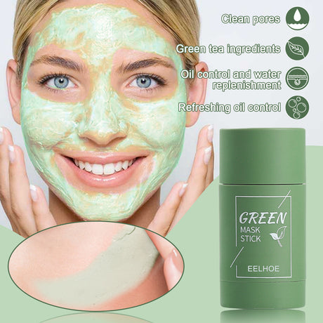 Green Tea Solid Mask, Deep Cleansing Hydrating Mask Stick Pore-Narrowing Paste Mask Stick - V.I.P Digital Presence