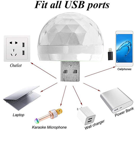 Mini USB Colorful Atmosphere Light Car USB Party Light DJ LED RGB Interior Lamp Club Disco Magic Stage Effect Portable Lights - V.I.P Digital Presence