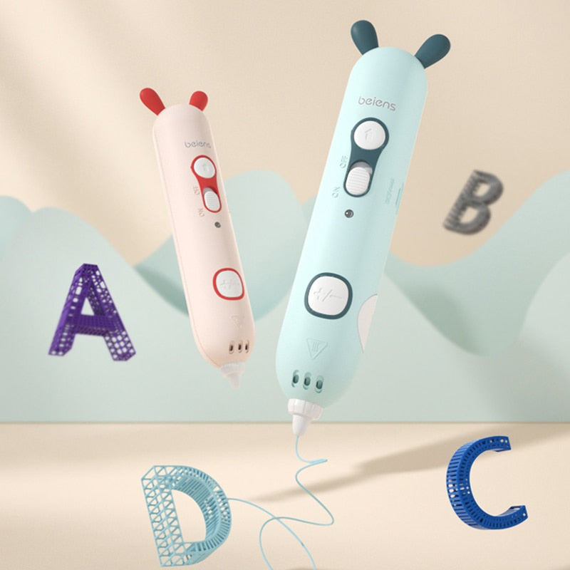 Beiens 3D Pen Creativity DIY Printing Pen Early Educational Drawing Toys ABS Filament Kids Design Drawing Pen Montessori Toys - V.I.P Digital Presence