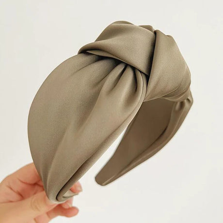 Fashionable knot wide edge satin fabric headband - V.I.P Digital Presence