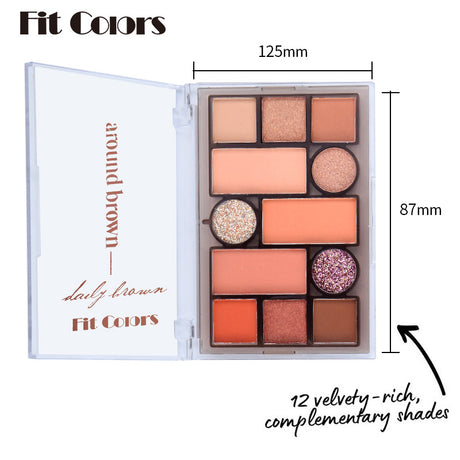 Fit Colors 12-Color Face Comprehensive Makeup Powder Palette Matte Pearlescent Earth Color Blush Eyebrow Powder Eye Shadow - V.I.P Digital Presence