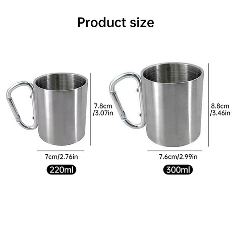 Outdoor mountaineering button, water cup, trip, camping, portable button, 201 stainless steel material - V.I.P Digital Presence