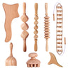 Beech wood therapy scraping cup, meridian dredging roller, tendon rolling stick, scraping board, head massager, massage set - V.I.P Digital Presence