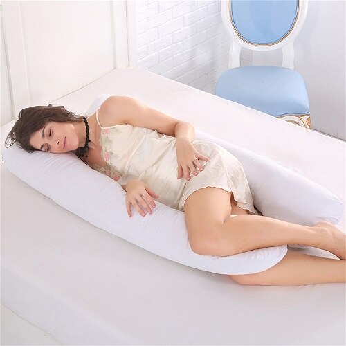 Almohada de embarazo, ropa de cama, almohada de cuerpo entero para embarazadas, cómoda almohada en forma de U, almohadas largas de apoyo para dormir de lado