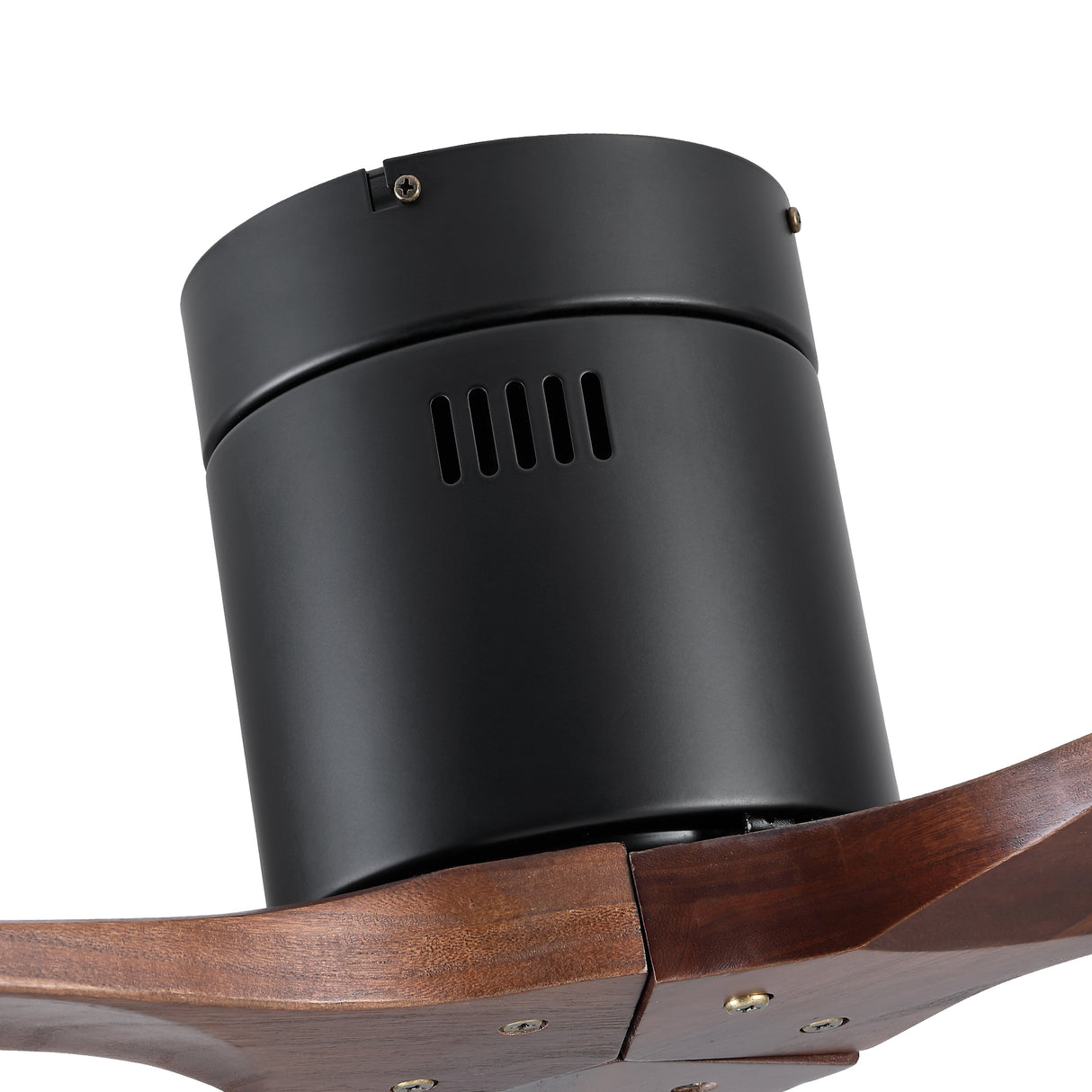 52" YUHAO Farmhouse Rustic Ceiling Fan without Light - Matte Black with Solid Wood Blade - V.I.P Digital Presence