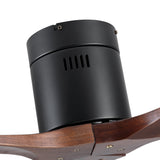 52" YUHAO Farmhouse Rustic Ceiling Fan without Light - Matte Black with Solid Wood Blade - V.I.P Digital Presence