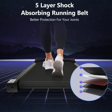 New 8.10 Walking Pad Under Home Desktop Treadmill -2.5HP Walking Treadmill 0.6-4MPH 300LBS Capacity Remote Control Battery - V.I.P Digital Presence