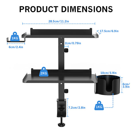 3 - Tier Multifunctional Desk Side Storage Rack - Organize Your Workspace Effortlessly - V.I.P Digital Presence