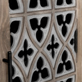 Hollow Four Door Antique Cabinet, American Country Style, Suitable for Living Room, TV Cabinet, Kitchen (Brown) - V.I.P Digital Presence