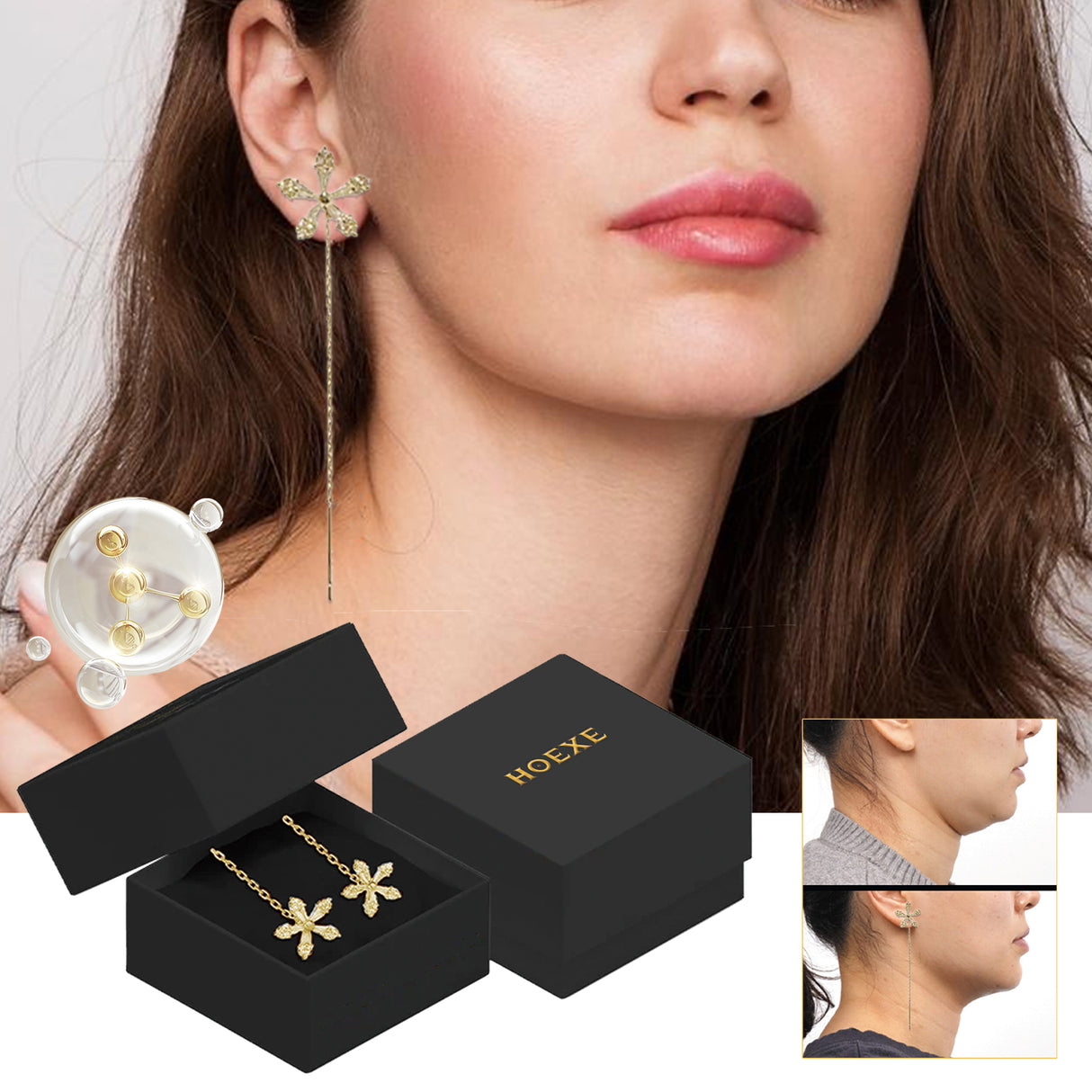 Sweet Crystal Flower Long Earrings, Ear Acupoint Earrings Niche Fashion Small Fresh And Cute Earrings - V.I.P Digital Presence