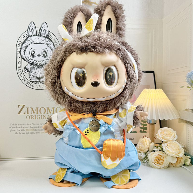 Ropa con diseño LABUBU de 58 cm, ropa de muñeca ZIMOMO, juguete de peluche LABUBU de goma, ropa linda