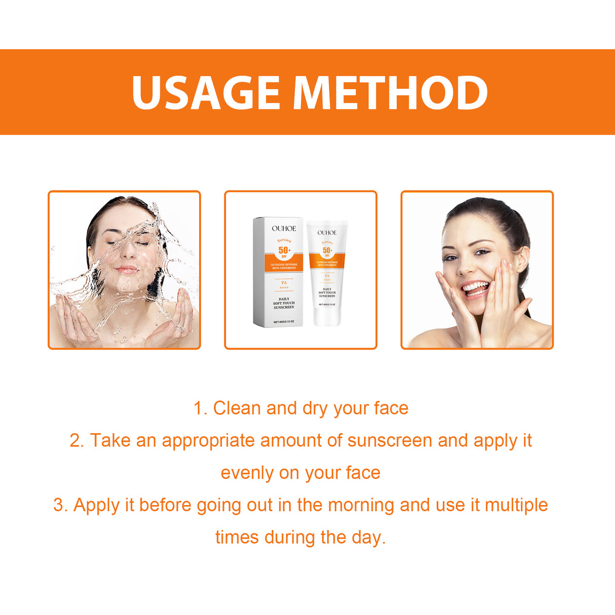 Daily Soft Touch Sunscreen, Gentle Facial Body Skin Non-Sticky Non-Fake White Protection Moisturizing Anti-Uv Cream - V.I.P Digital Presence