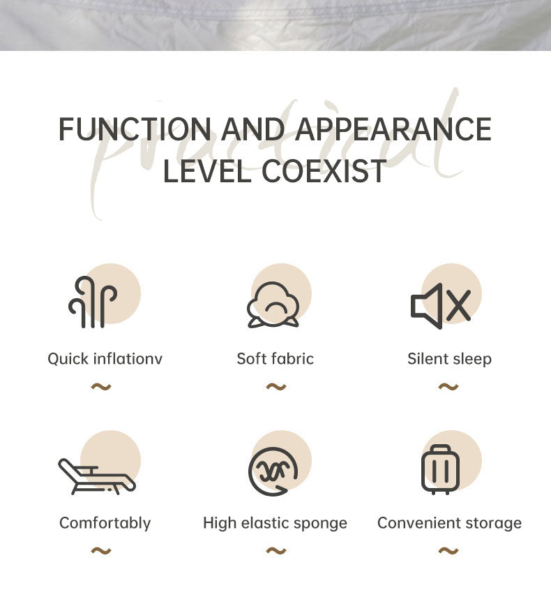 Colchón de aire autoinflable con diseño de camuflaje, ideal para camping y almohada. 
