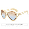 New European and American Sunglasses for Women UV400 Fashion Double Beam Round Frame Personalized PC Hollow Sunscreen Sunglasses - V.I.P Digital Presence