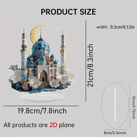 2025 Ramadan 2D Acrylic Moon - Castle Ornament. Eid Al - fitr Decoration, Muslim Home & Party Gift. - V.I.P Digital Presence