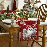 Owl Linen Table Flag Christmas Day Table Decoration Tablecloth Kitchen Restaurant Tablecloth Tea Table Cloth - V.I.P Digital Presence