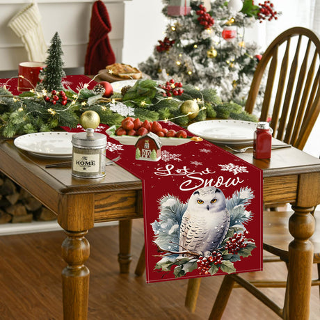 Owl Linen Table Flag Christmas Day Table Decoration Tablecloth Kitchen Restaurant Tablecloth Tea Table Cloth - V.I.P Digital Presence