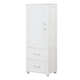 Tall bathroom storage cabinet with two drawers and adjustable shelves for independent storage - V.I.P Digital Presence