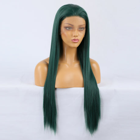 Goddess Wig Natural Realistic Wig Chemical Fiber Front Lace Long Straight Hair Matte High Temperature Silk Wig Headgear - V.I.P Digital Presence