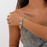 Fashionable and versatile peach heart turquoise bracelet, irregular alloy multi-element shell bracelet - V.I.P Digital Presence