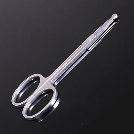 Silver Round Nose Nose Hair Trimmer 9cm Extra Facial Hair Beard Beard Eyebrows Stainless Steel Beauty Scissors - V.I.P Digital Presence