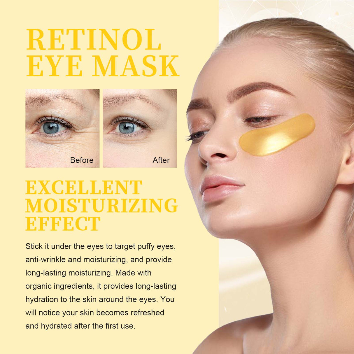 Retinol Eye Mask, Collagen Moisturizing Repair Aloe Vera Moisturizing And Firming Eye Mask - V.I.P Digital Presence