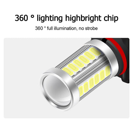 2pcs H8 H11 LED Bulbs HB4 9006 HB3 9005 H16 JP H9 Fog Lights Driving 5730 33SMD Tail Lamp Car Light parking 12V Auto 6000K White - V.I.P Digital Presence