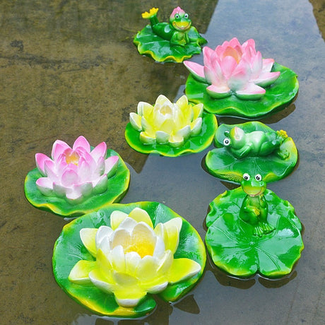 Floating Frog and Fish Pond Scenery Water Surface Decoration Water Fountain Resin - V.I.P Digital Presence