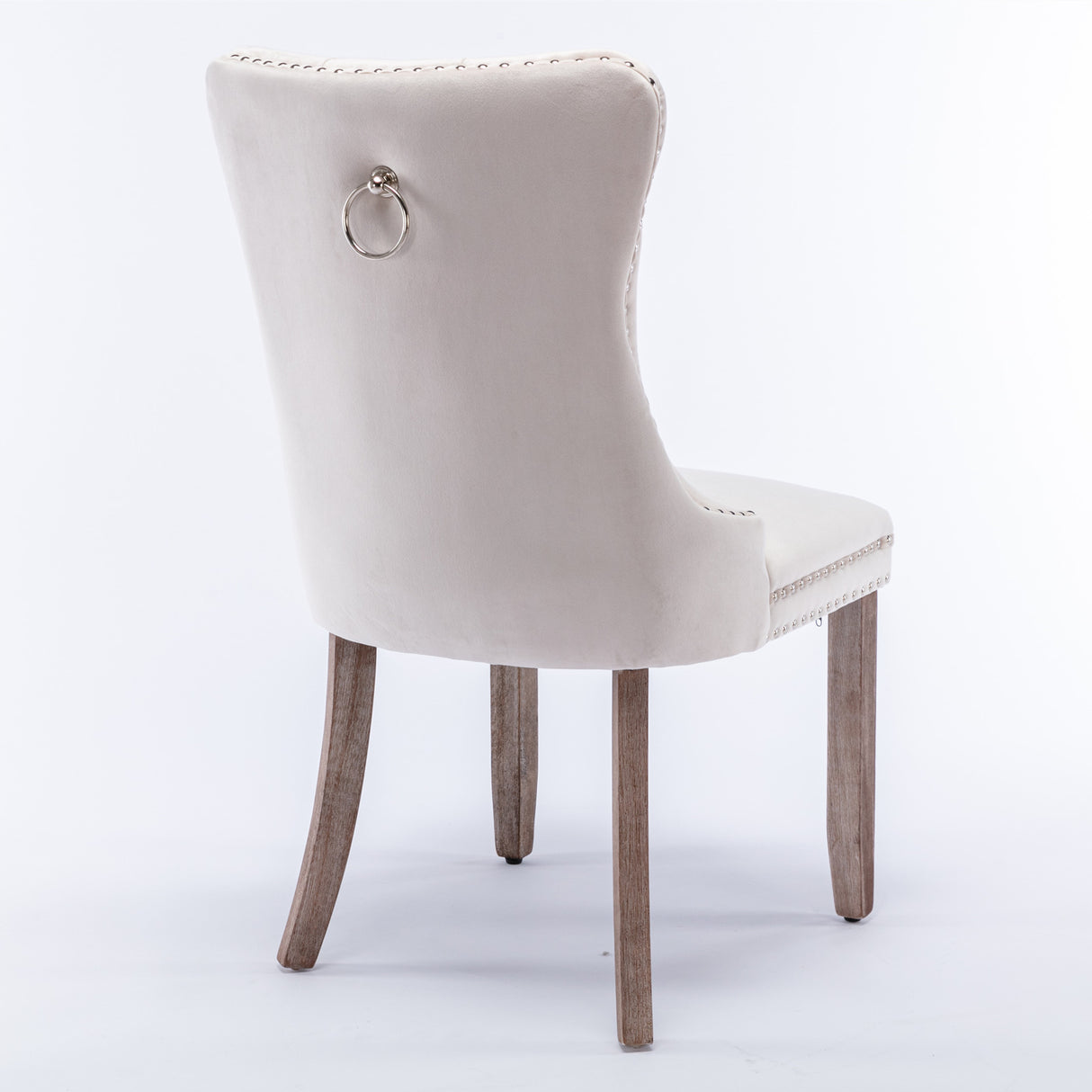 Nikki Collection Modern High-end Tufted Solid Wood Contemporary Velvet Upholstered Dining Chair 2-Pcs SetBeige