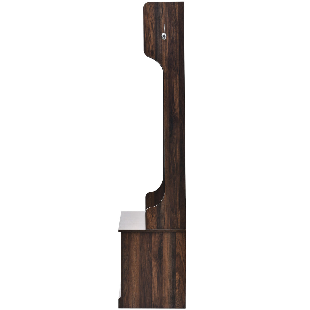 U-Can Hall Tree with 6 Hooks Coat Hanger Entryway Bench Storage Bench (Tiger)