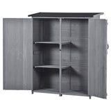 Outdoor 5.3ft Hx4.6ft L Wood Storage Shed Tool Organizer,Garden Shed, Storage Cabinet with Waterproof Asphalt Roof Gray - V.I.P Digital Presence