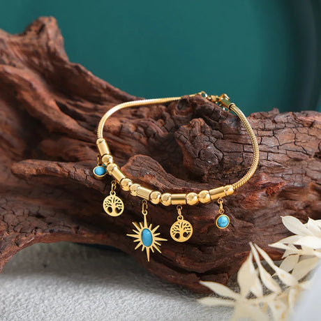 Gold-Plated Titanium Steel Charm Bracelet - V.I.P Digital Presence