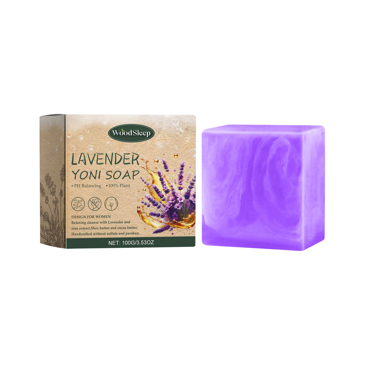 Lavender Scented Soap, Relieve Itching And Discomfort Of Female Body, Remove Odor And Mild Moisture