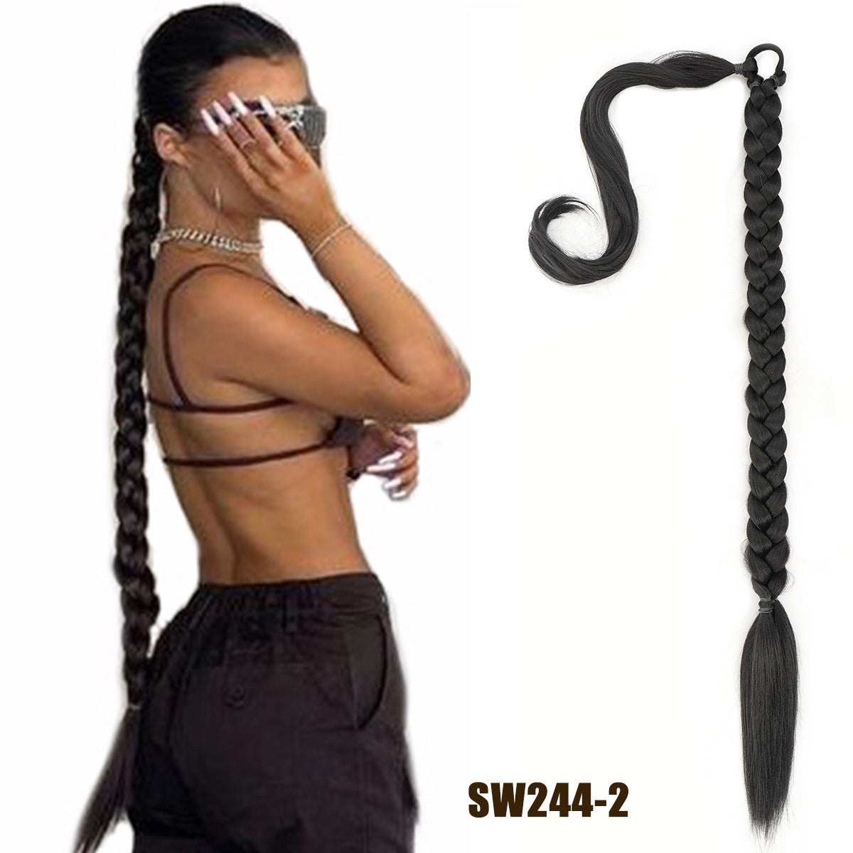 Fake Braid New Fashion Chemical Fiber Wig Female Long Braid Hair Extensions Hair Band Type Hair Extensions Braid Wig Ponytail - V.I.P Digital Presence